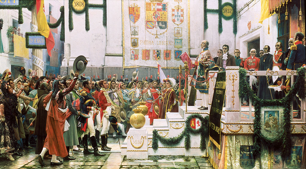 Las Cortes de Cádiz proclaman la Constitución, de Salvador Viniegra.