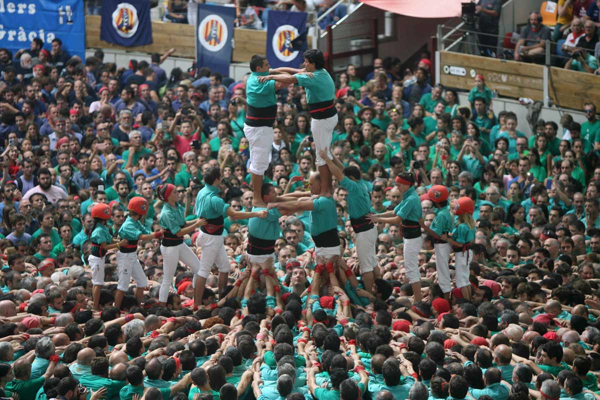 Una construcción a cargo de los Castellers de Vilafranca.