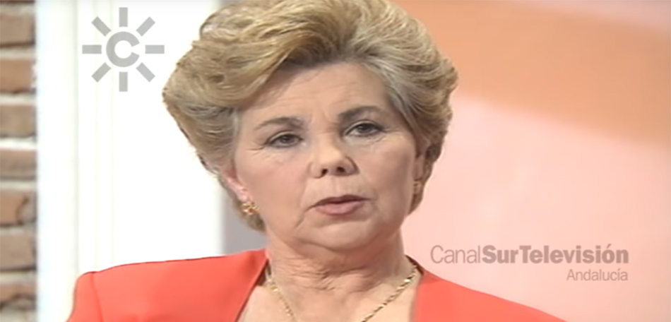 Ana Orantes durante su paso por el plató de Canal Sur en 1997