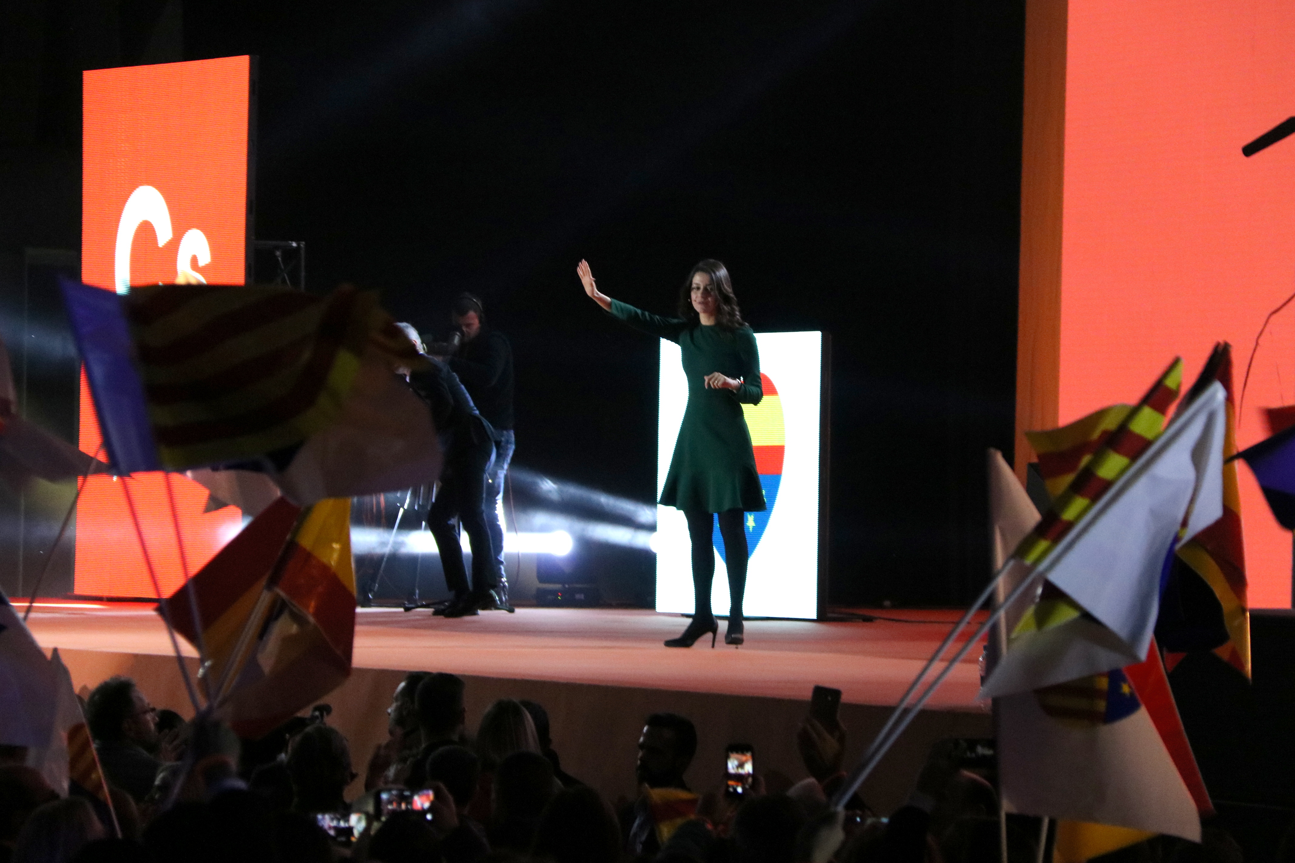 Inés Arrimadas en el mitin central de Ciutadans.