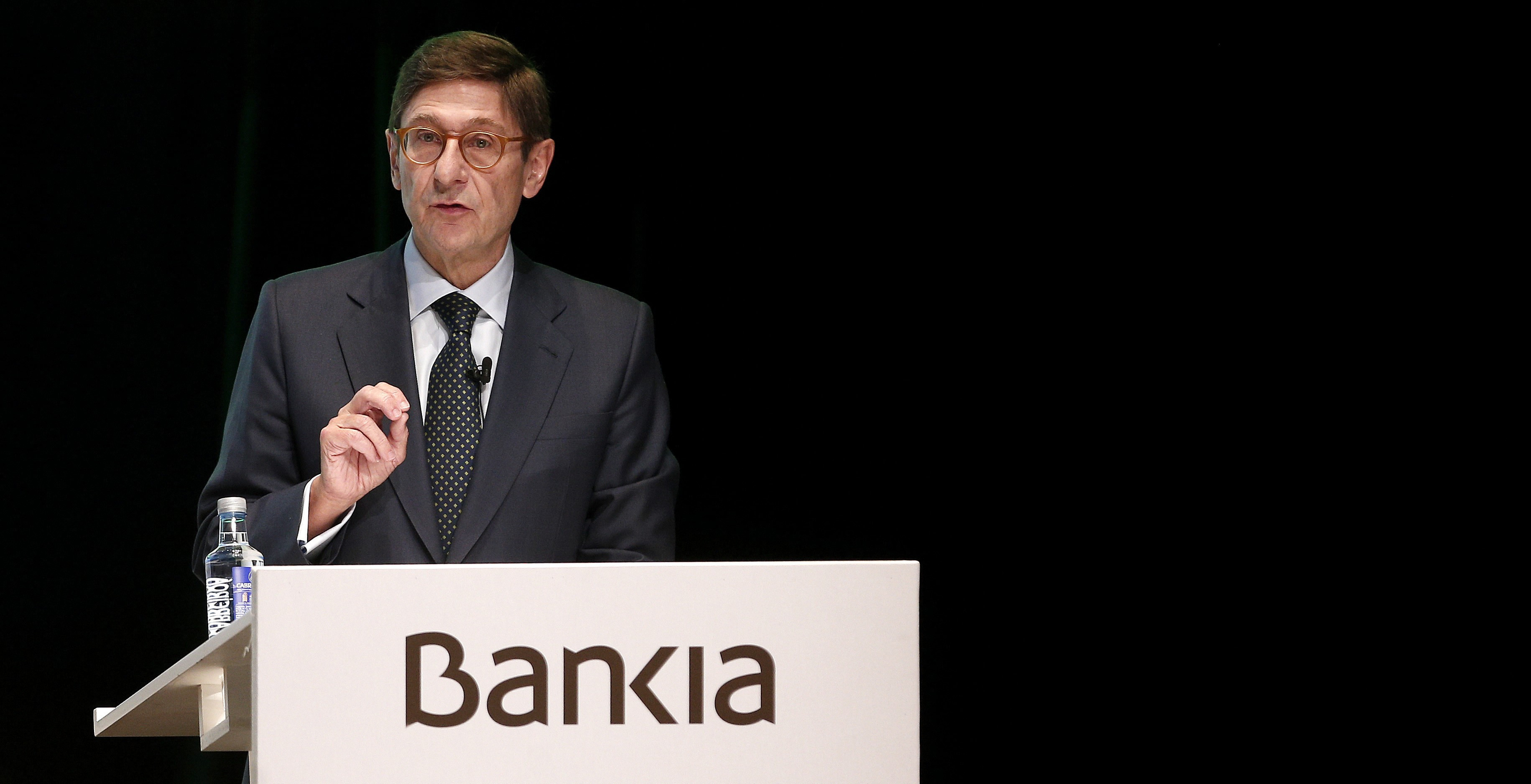  El presidente de Bankia, José Ignacio Goirigolzarri, durante su intervención en la Junta General de Accionistas de Bankia para aprobar la fusión por absorción de BMN