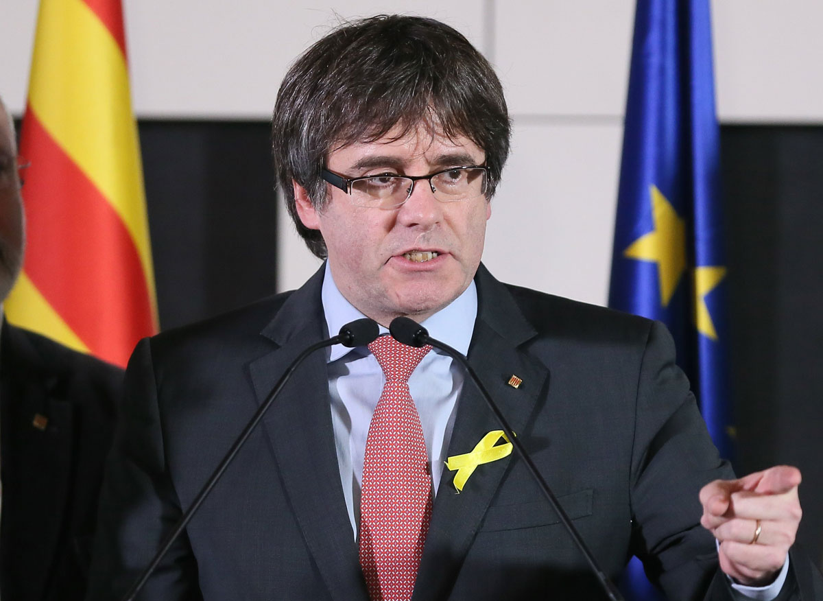 El expresidente de la Generalitat y candidato de Junts per Catalunya, Carles Puigdemont, valora los resultados del 21D desde Bruselas - EFE