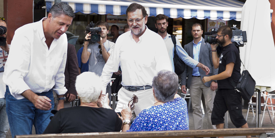Xavier García Albiol junto al presidente del Gobierno, Mariano Rajoy. 