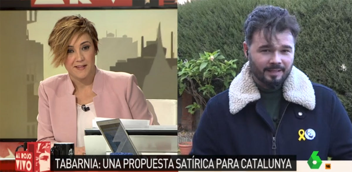 El diputado Gabriel Rufián entrevistado por Cristina Pardo en 'Al Rojo Vivo' 