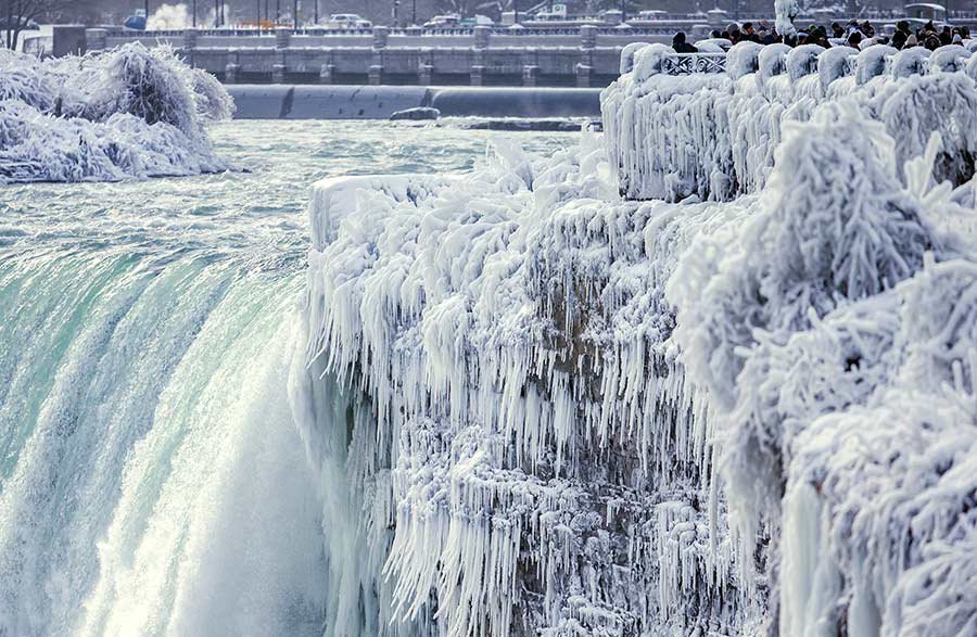 Las cataratas del Niágara, congeladas