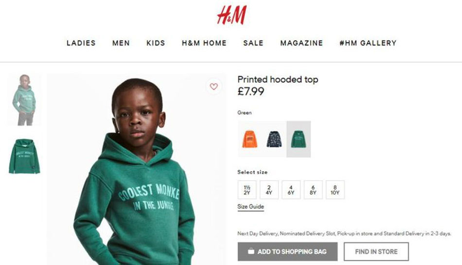 H&M pide disculpas por usar a un niño negro para vender la sudadera del “mono más