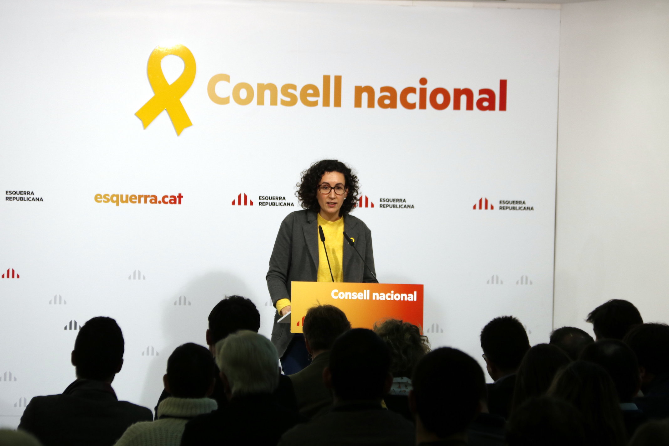 La secretaria general de ERC, Marta Rovira, durante el consejo nacional.