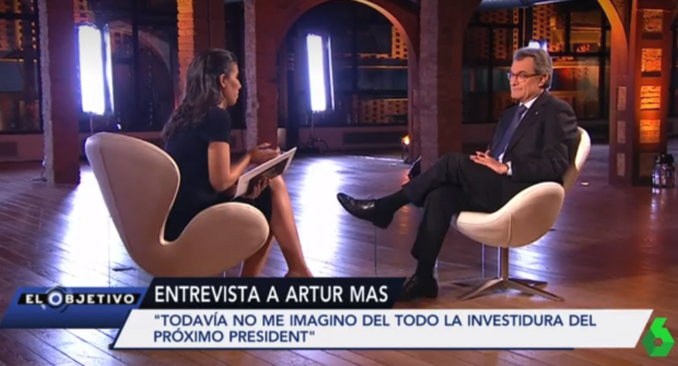 El expresidente Artur Mas con Ana Pastor en 'El Objetivo'