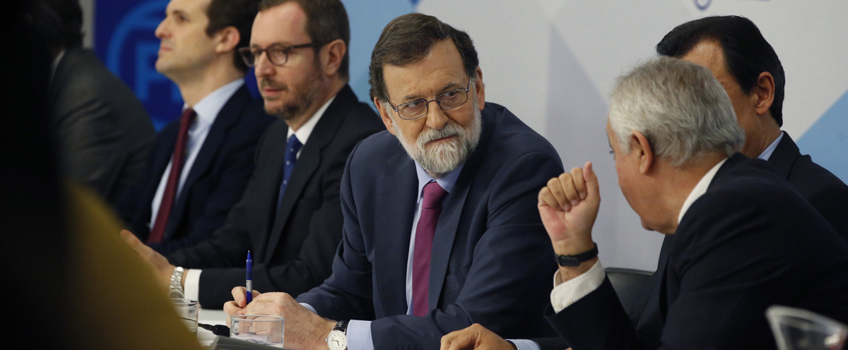 El expresidente del Gobierno Mariano Rajoy durante una reunión de la Junta Directiva Nacional del PP.