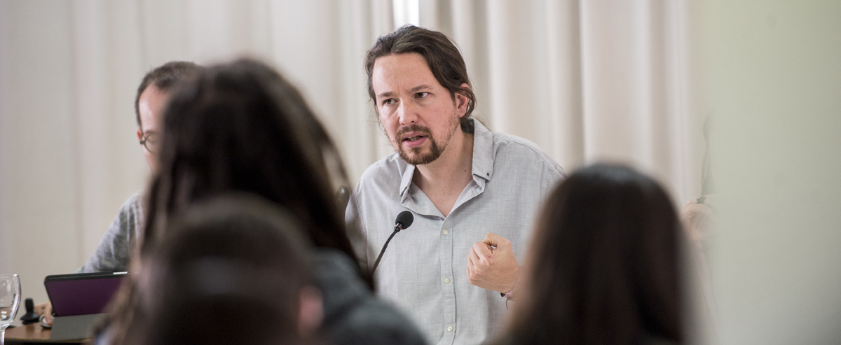 El secretario general de Podemos Pablo Iglesias durante el Consejo Ciudadano Estatal de enero de 2018