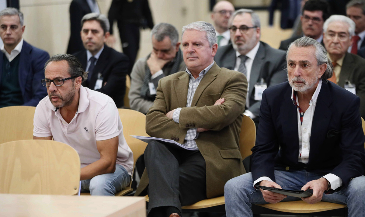 El Bigotes, Pablo Crespo y Francisco Correa, en el juicio a la Gürtel valenciana. EFE