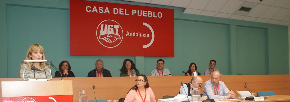 Imagen de archivo de la ejecutiva regional de UGT, con Carmen Castilla al frente.