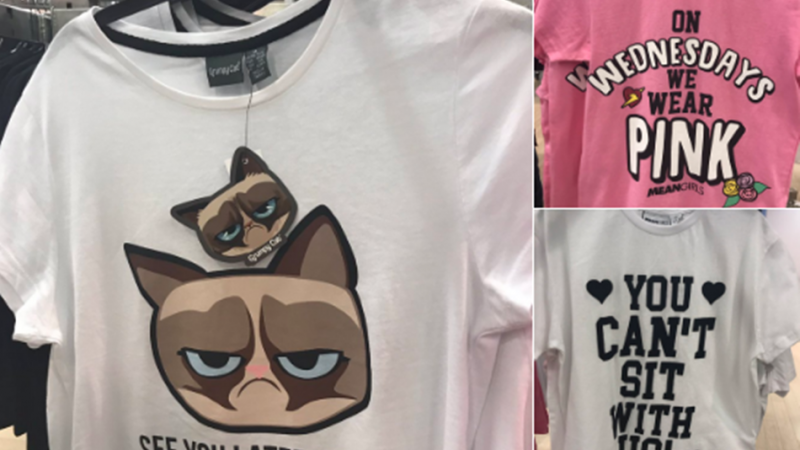 Las camisetas forman parte de una colección basada en la película 'Mean Girls'.