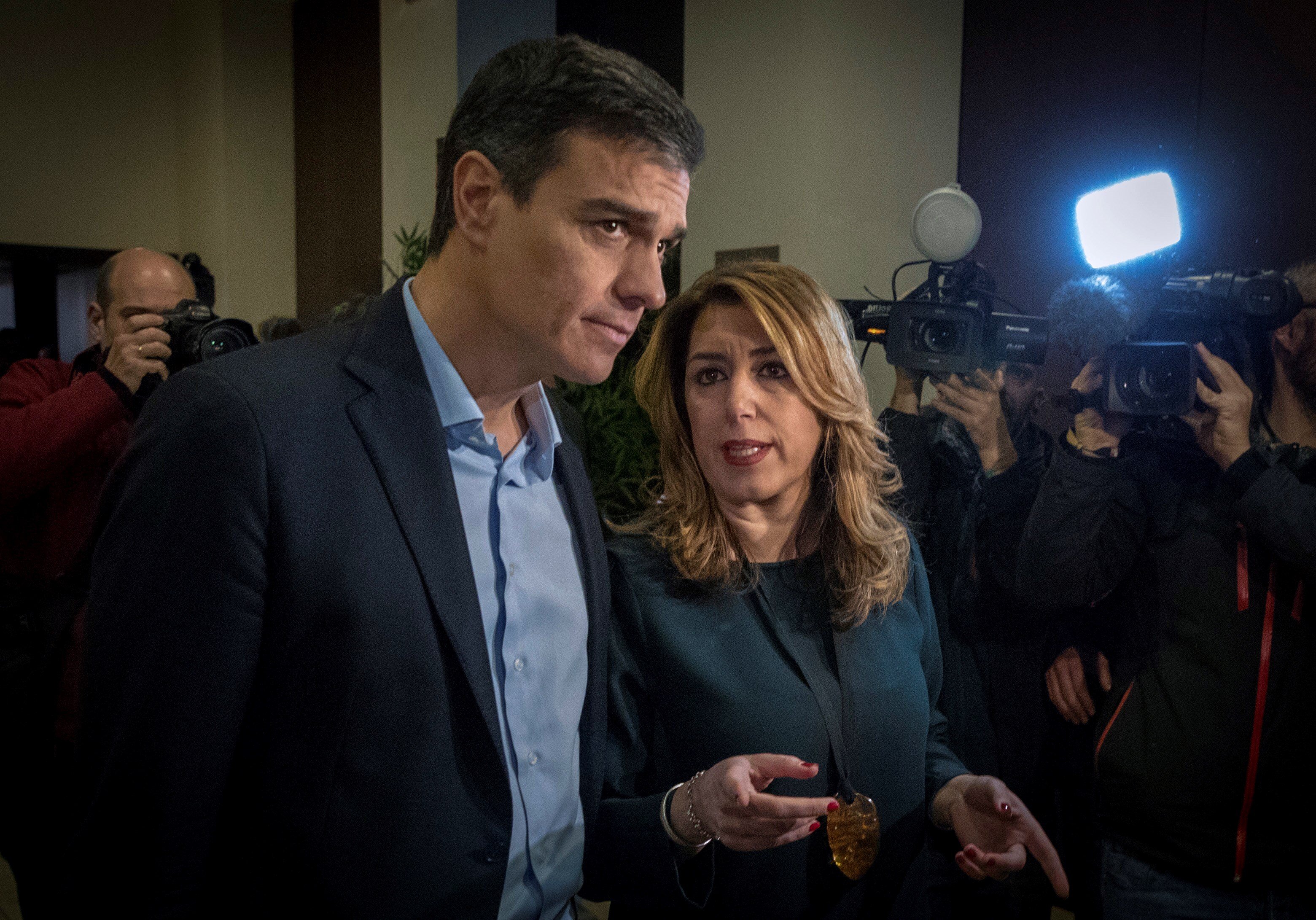 Pedro Sánchez y Susana Díaz, juntos en Sevilla. 