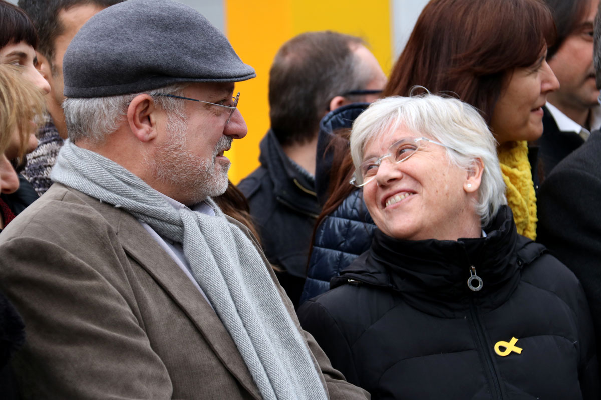 Los consejeros cesados Clara Ponsatí y Lluís Puig en Bruselas