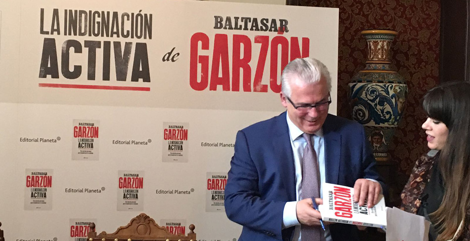 Baltasar Garzón durante la presentación de su libro
