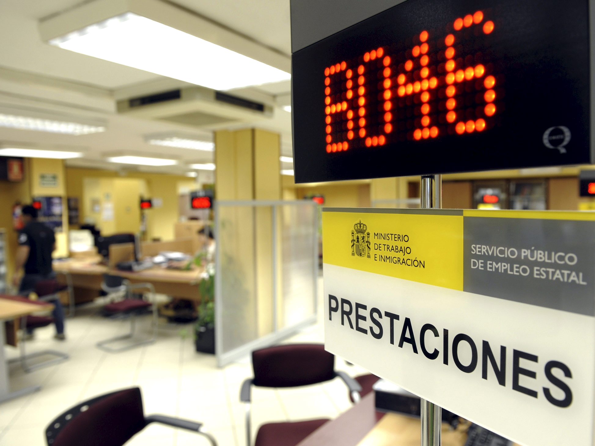 Fotografía tomada en el interior de una oficina de empleo de Valladolid