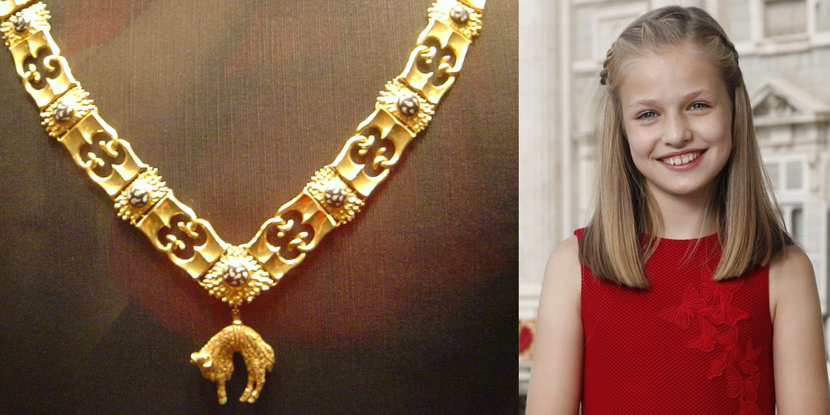 El collar del Toisón de Oro y la princesa de Asturias, Leonor.