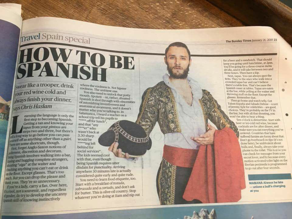 El artículo sobre cómo son los españoles en 'The Sunday Times'