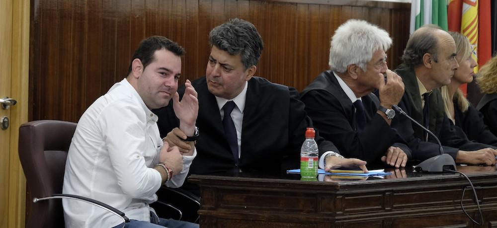 Francisco Javier Medina, durante el juicio en la Audiencia de Huelva del que salió absuelto.