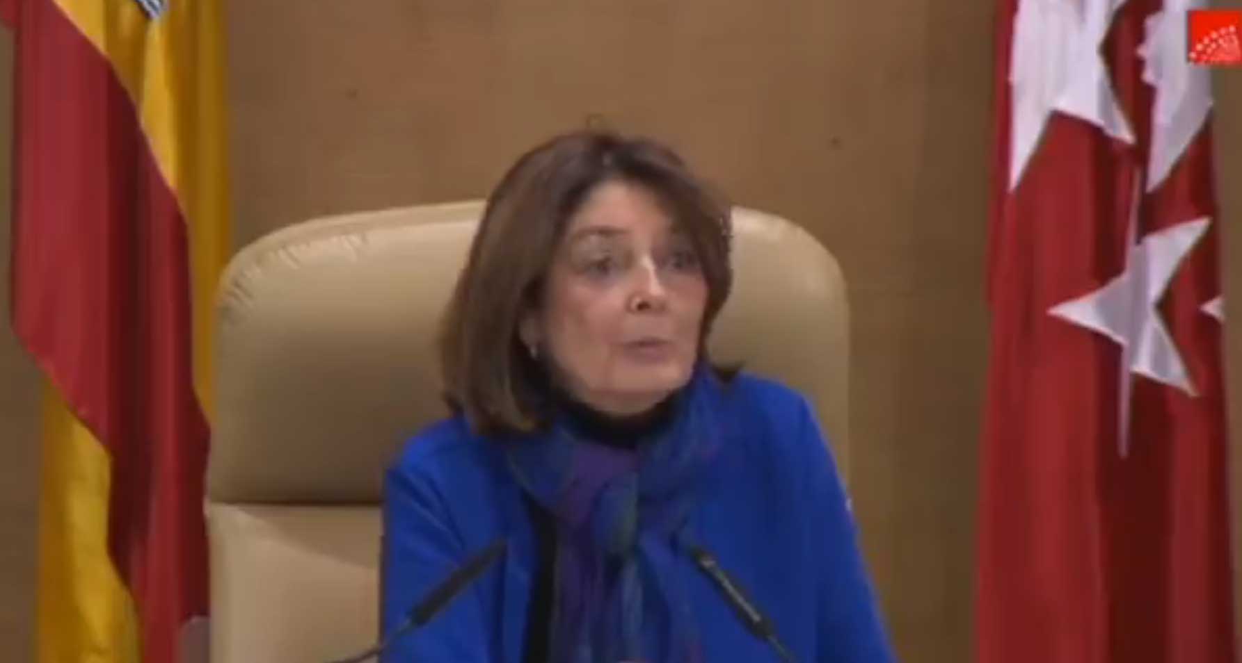 Paloma Adrados, presidenta de la Asamblea de Madrid. 
