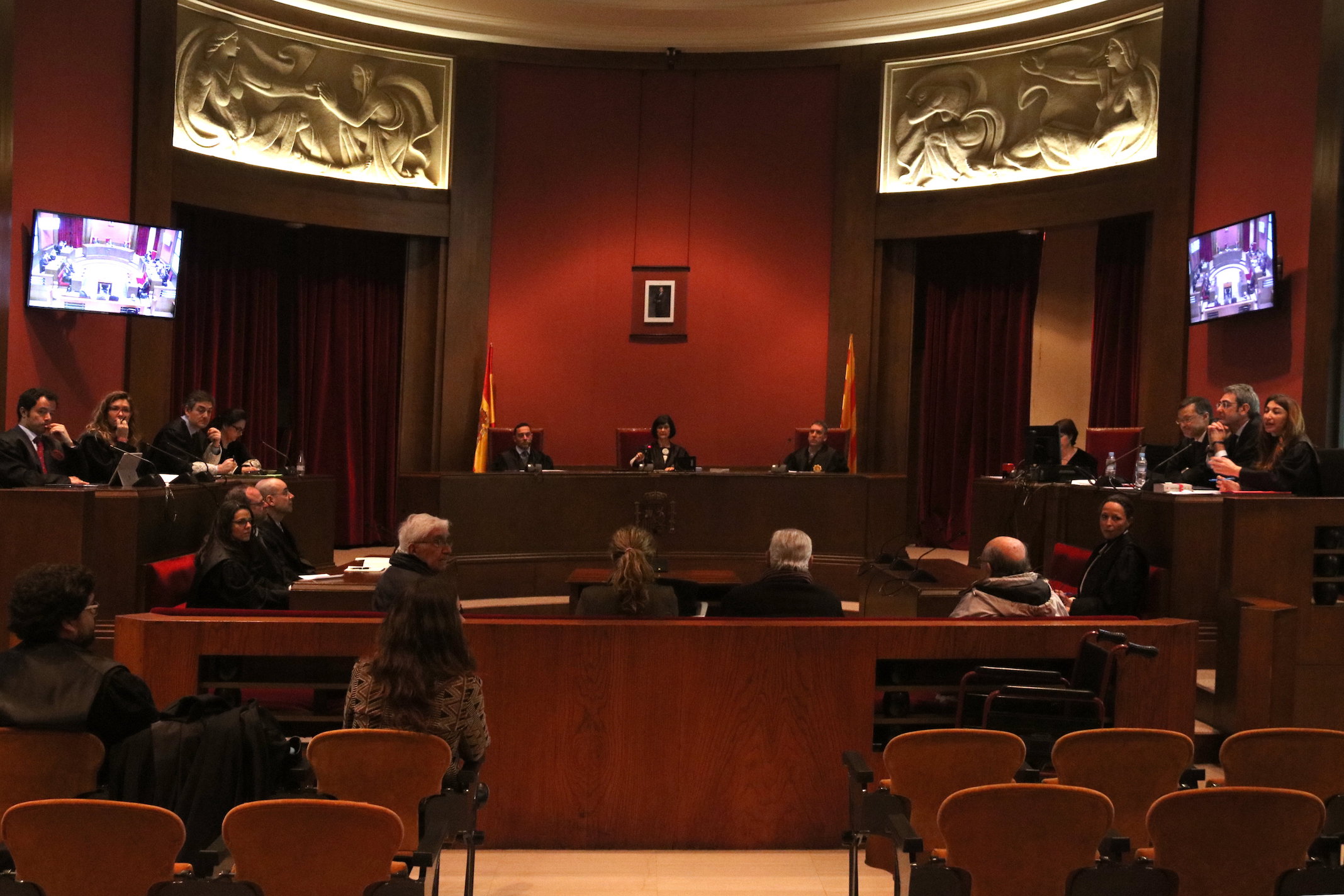 Imatge de la sala de l'Audiència de Barcelona, on s'ha fet la vista de mesures cautelars pel cas Palau.