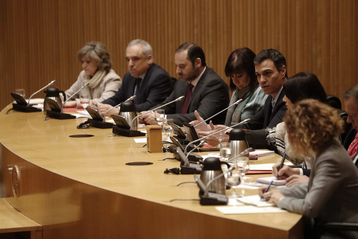 Reunión del Grupo parlamentario socialista con el líder del PSOE, Pedro Sánchez, en el Congreso