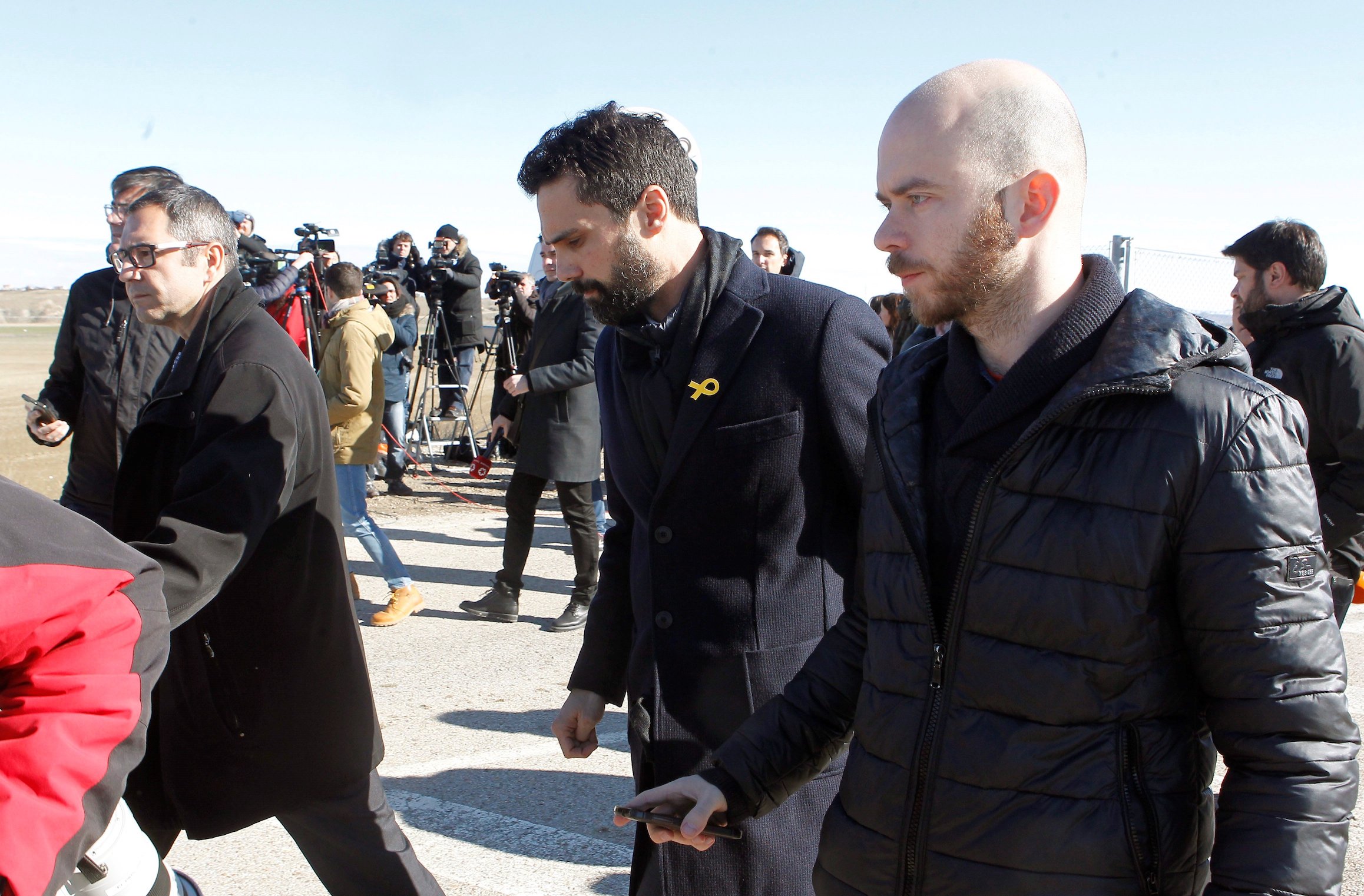 Roger Torrent, president del Parlament, sortint d'Estremera després d'haver-se trobat amb Junqueras.