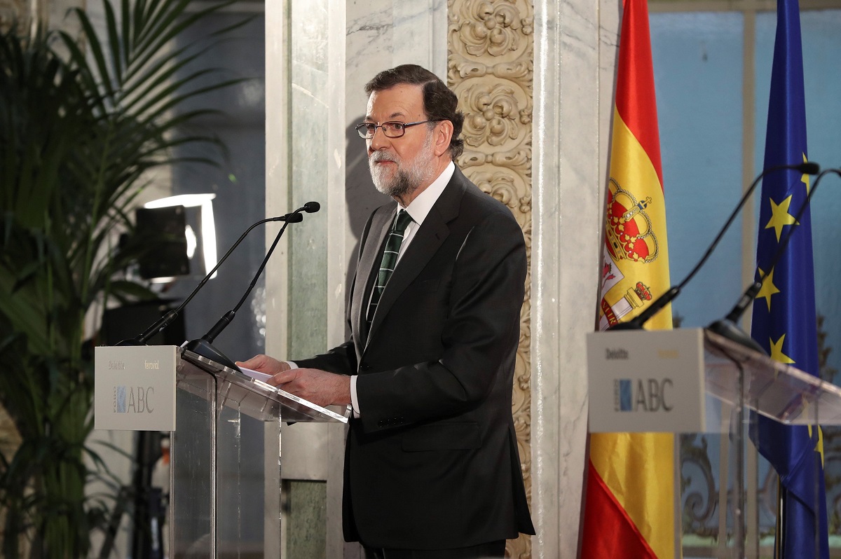 El presidente del Gobierno, Mariano Rajoy, durante su intervención en el Foro ABC-Deloitte