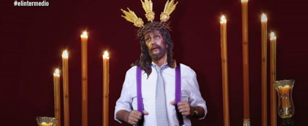 Imagen 'blasfema' del Cristo Despojado de Jaén, en el programa El Intermedio.