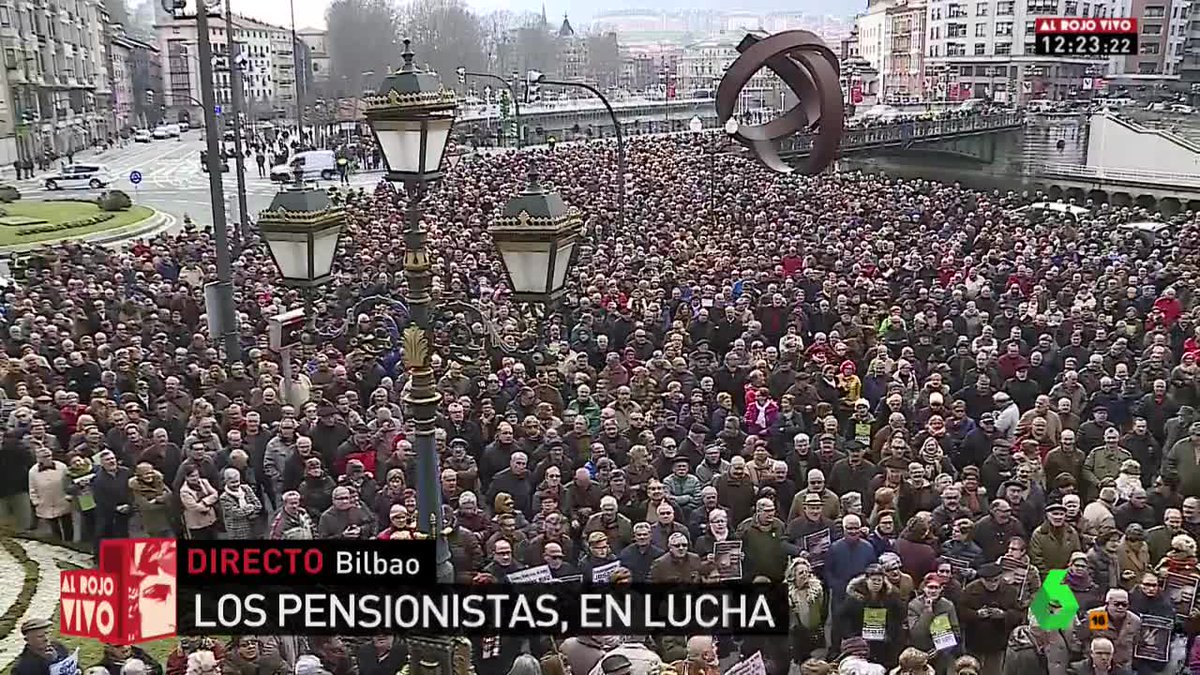 Imagen de Bilbao, donde decenas de pensionistas han vuelto a concentrarse.