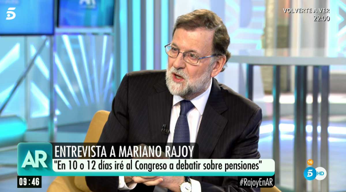 Mariano Rajoy, entrevistado por Ana Rosa Quintana.