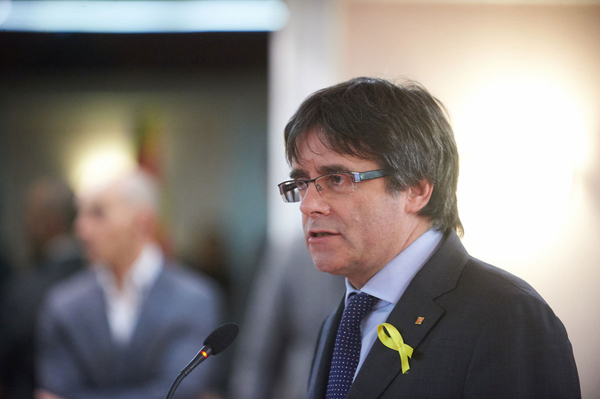 El expresident Carles Puigdemont en un acto en Bruselas