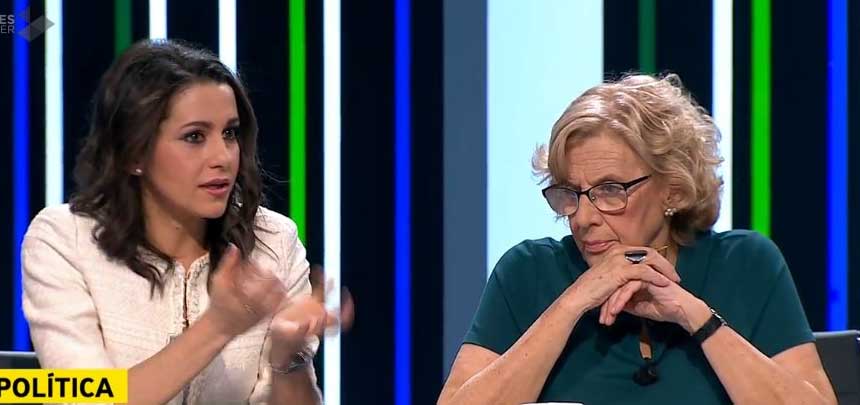 Inés Arrimadas y Manuela Carmena en El Objetivo de La Sexta