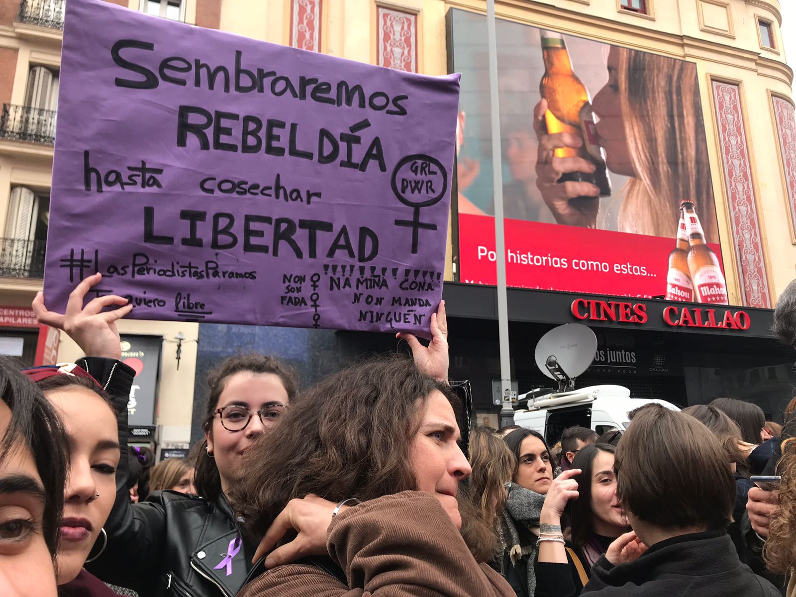 Concentración en la Plaza de Callao Huelga feminista 8 de Marzo de 2018