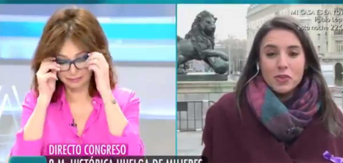 Ana Rosa Quintana entrevista a Irene Montero.