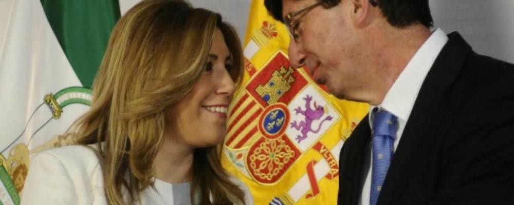 La presidenta Susana Díaz y el líder de Ciudadanos, Juan Marín.