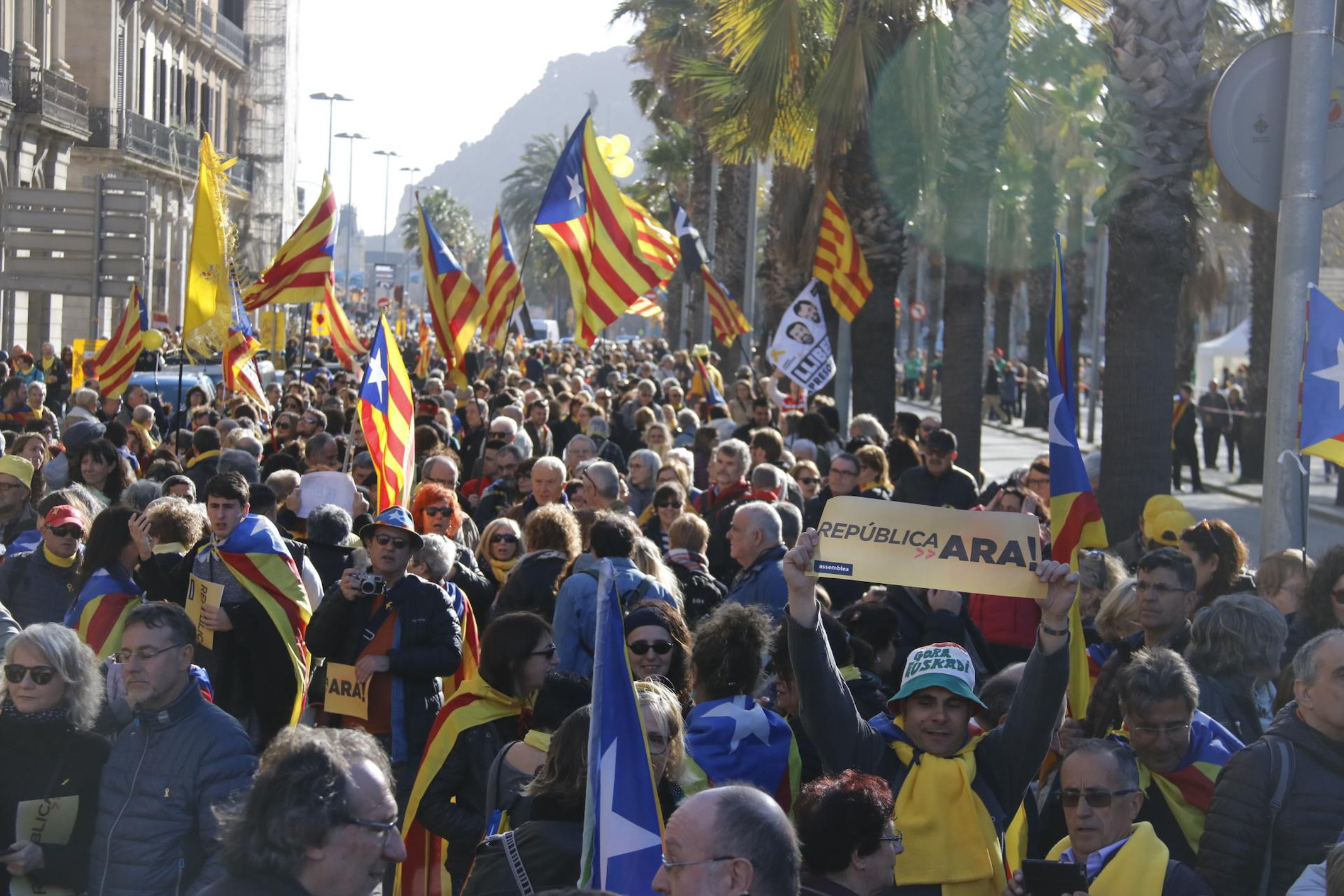 Manifestación independentista en Barcelona el 11 de marzo.