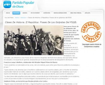 Una web del PP granadino vincula a los socialistas con violencia y asesinatos