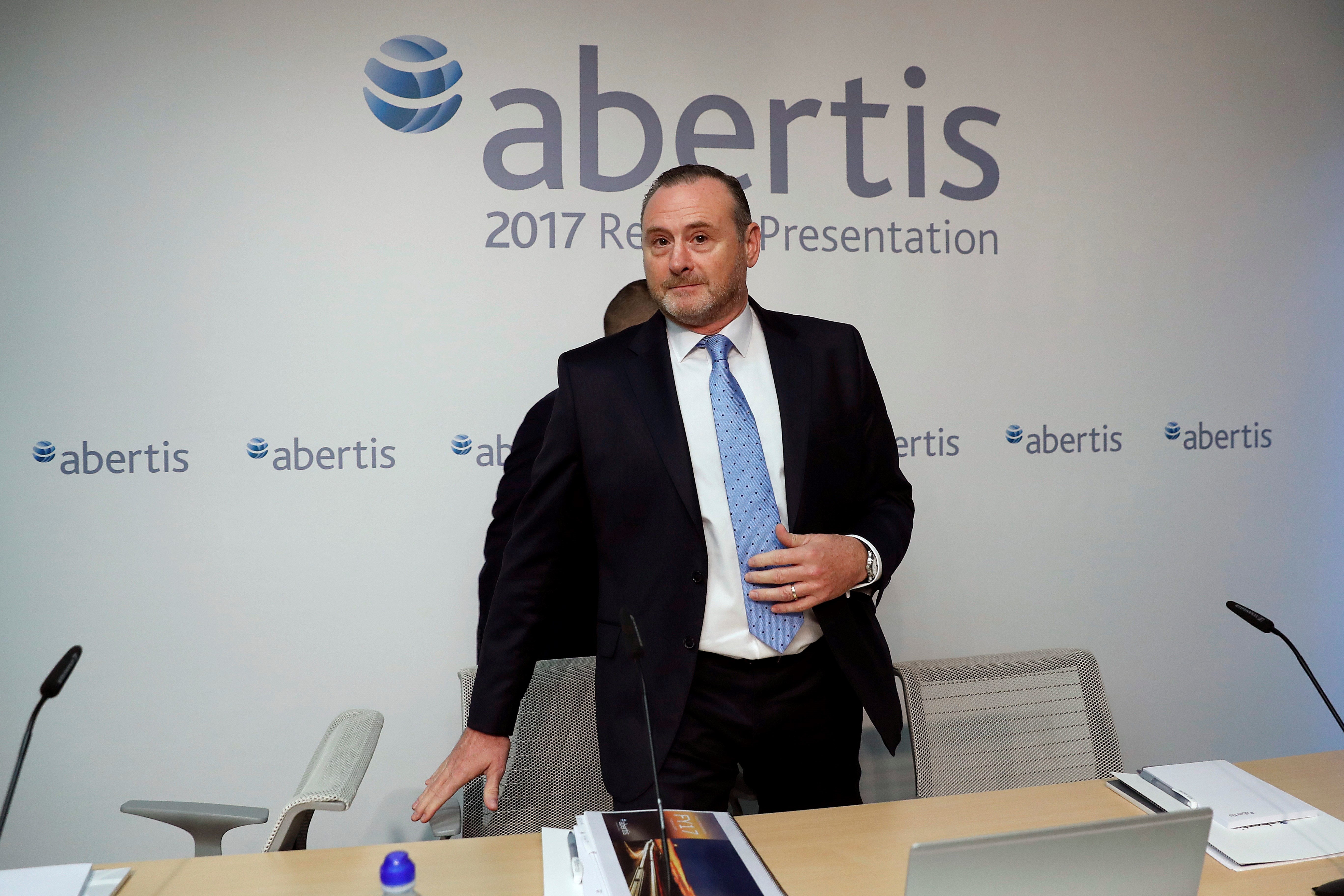 El director general de Abertis, José Aljaro, durante la presentación de los resultados económicos de la compañía de 2017
