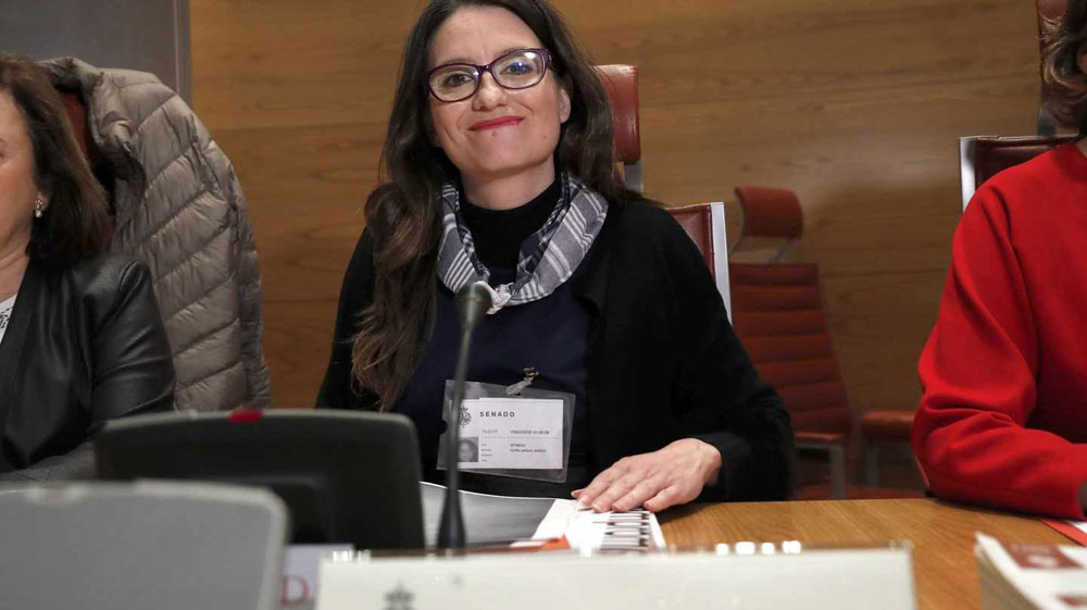La vicepresidenta de Valencia Mónica Oltra en su comparecencia en el Senado