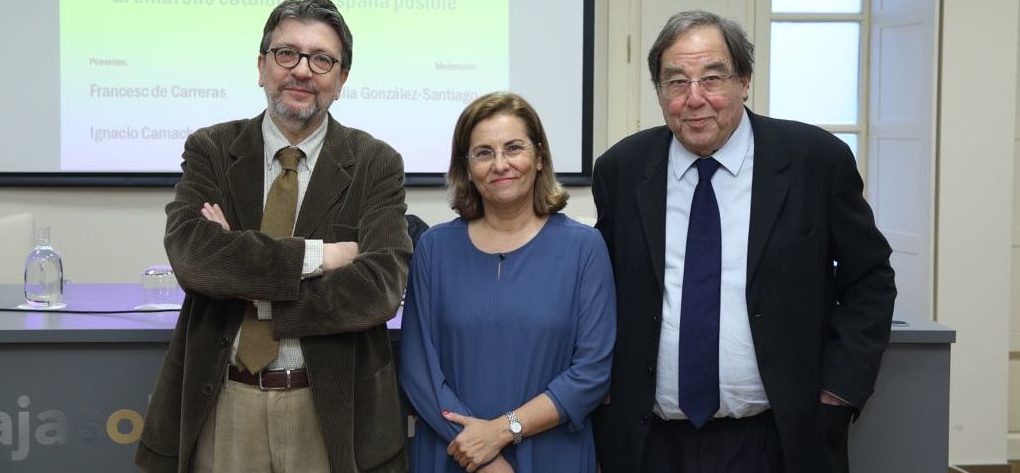 Ignacio Camacho, Lalia González Santiago y Francesc de Carreras, ayer en la Fundación Cajasol.