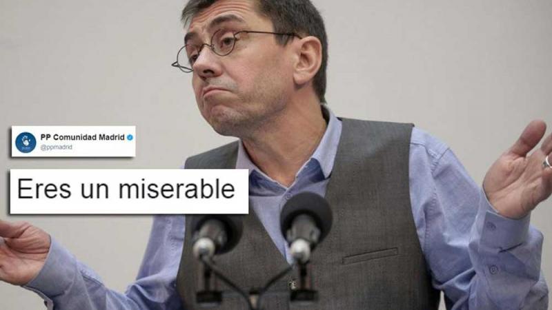 El PP llama "miserable" a Juan Carlos Monedero.