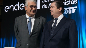José Bogas, consejero delegado, y Borja Prado, presidente de Endesa, en la Junta de Accionistas de 2017