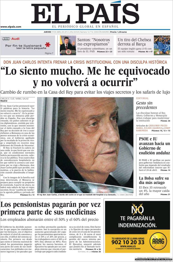 La prensa española perdona al Rey