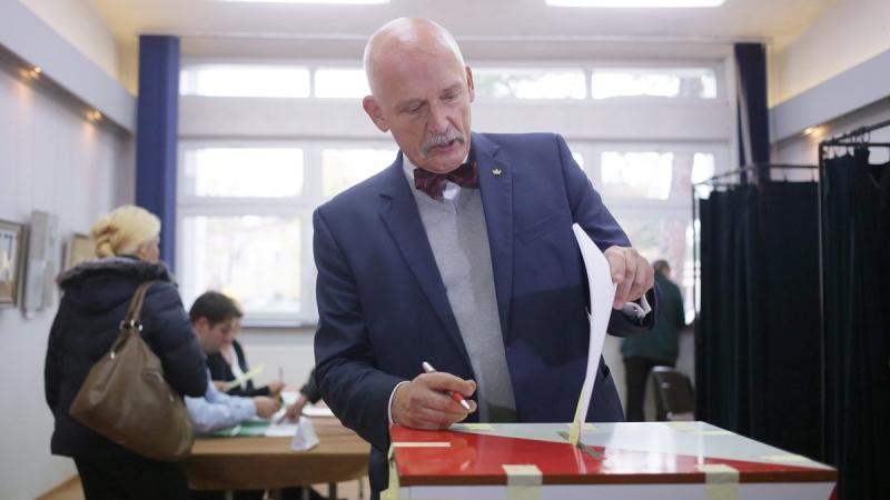 El eurodiputado polaco machista hace el saludo nazi desde su escañoEl eurodiputado polaco Janusz Korwin-Mikke