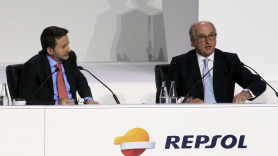 Josu Jon Imaz y Antonio Brufau, consejero delegado y presidente de Repsol