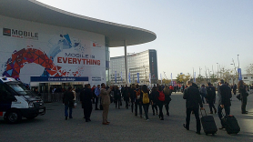 Imagen de uno de los accesos al MWC de Barcelona de 2016