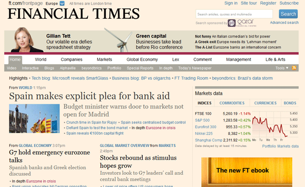 El 'Financial Times' hace portada a Montoro tras reconocer que el Estado "tiene un problema para financiarse"