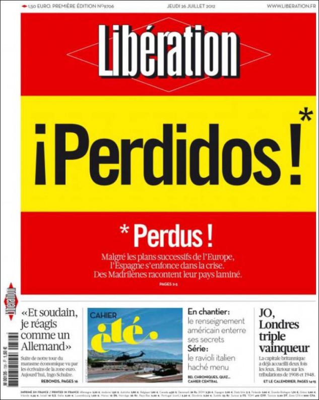 'Libération' nos sentencia: "A pesar de los planes sucesivos de Europa, España se hunde"